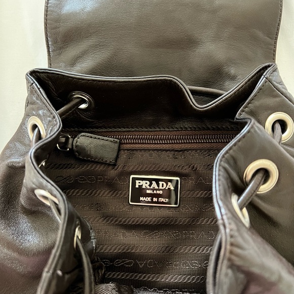 Authentic Prada Dark Brown Leather Backpack